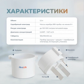 Ионизатор воды Аквалайф мини Серебро